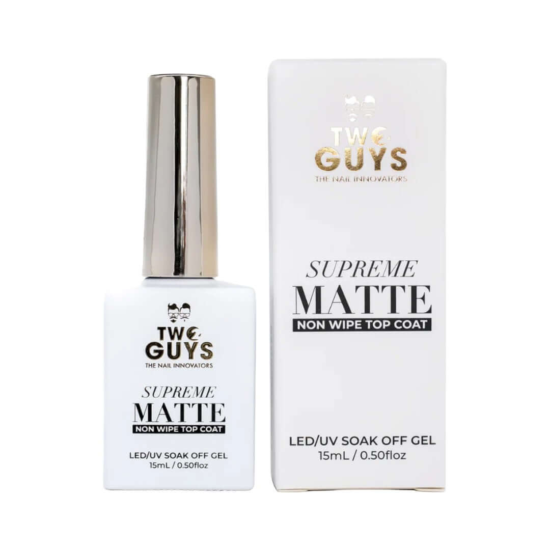 2GuysNailSUPREMEMATTENonWipeTopCoat15mL-GelPolish