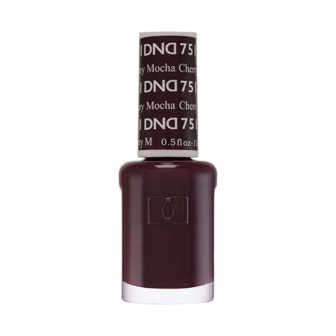DND-DND_751CherryMocha_1 The Express Beauty, burgundy red, holiday color, nail salon in barrie