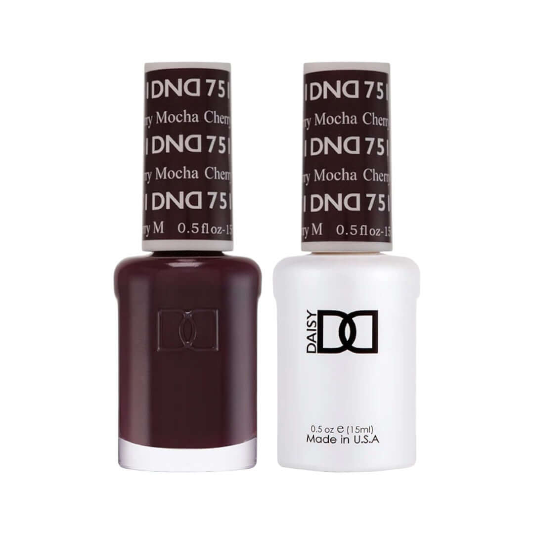 DND-DND#751 Cherry Mocha Combo, burgundy red, sexy red gel polish, classic red