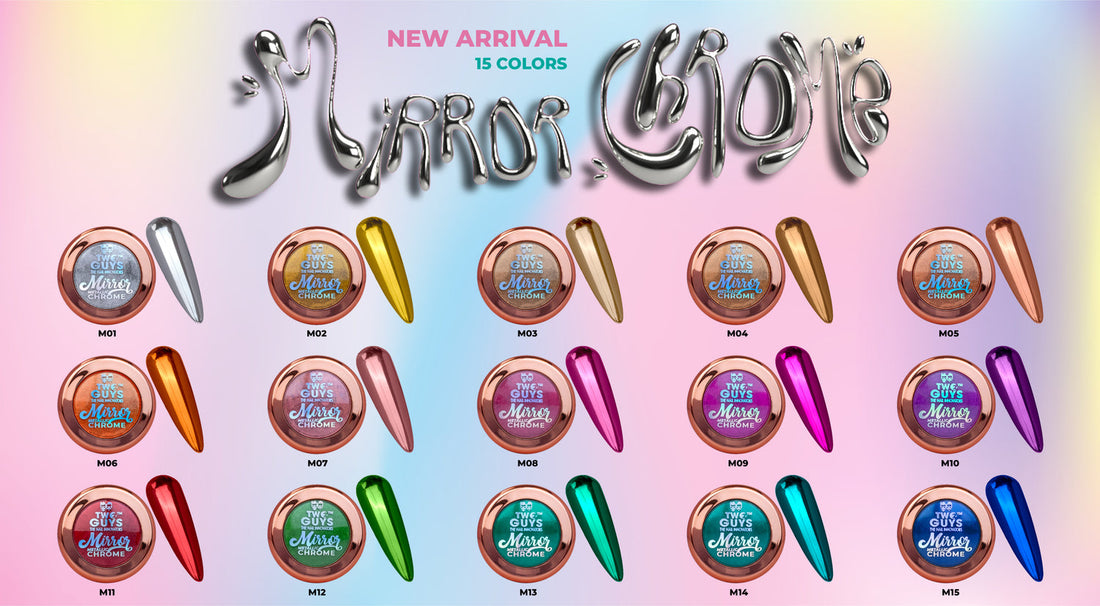 2Guys Nail - Nail Art Pigment - Mirror Metallic Nail Chrome