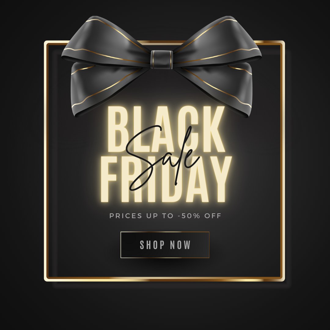 Special offer banner with bright colors, text highlights discount 40% & more, emphasizing deals before Black Friday.