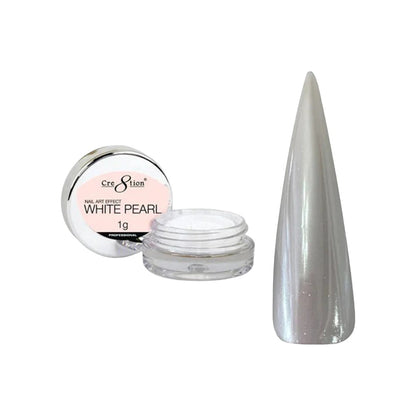 Cre8tion Nail Art Effect 1g White Pearl - Chrome Powder
