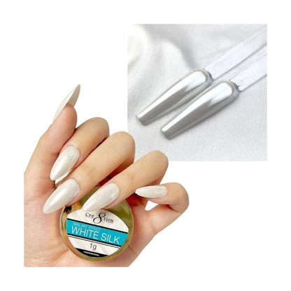 Cre8tion Nail Art Effect 1g White Silk - Chrome Powder