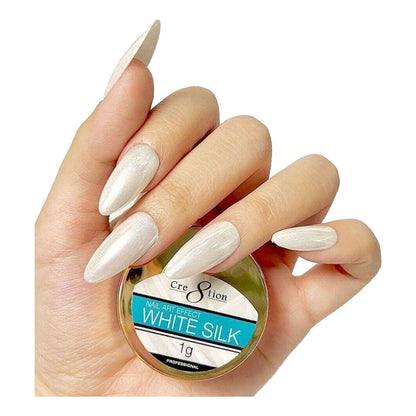 Cre8tion Nail Art Effect 1g White Silk - Chrome Powder