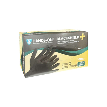 Hands On Black Shield Disposable Nitrile Gloves {Box of 100}