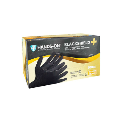 Hands On Black Shield Disposable Nitrile Gloves {Box of 100}