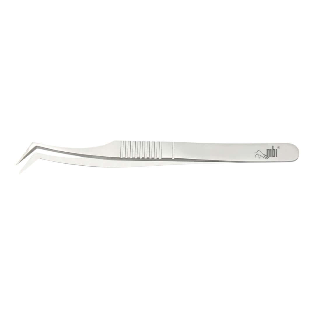 MBI-410 Angled Needle Nose Tweezer (Eyelash) Size 4.5' MBI - The Express Beauty