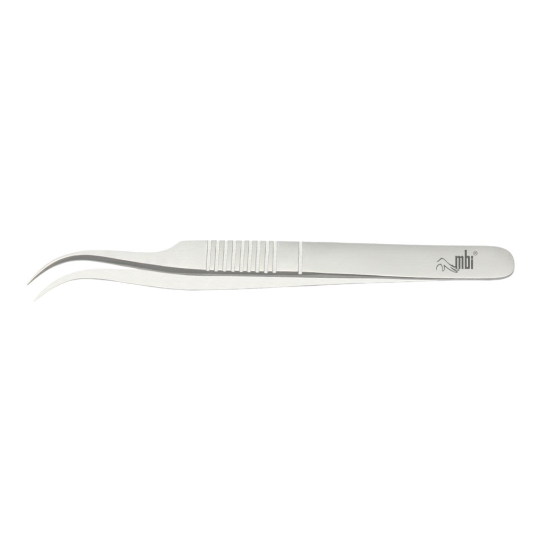 MBI-412 Ultra Sharp Pointed Angled Tweezers (Eyelash) Size 4.5' MBI - The Express Beauty